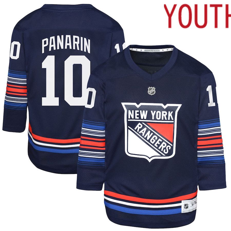 Youth New York Rangers #10 Artemi Panarin Navy Alternate Replica Player NHL Jersey